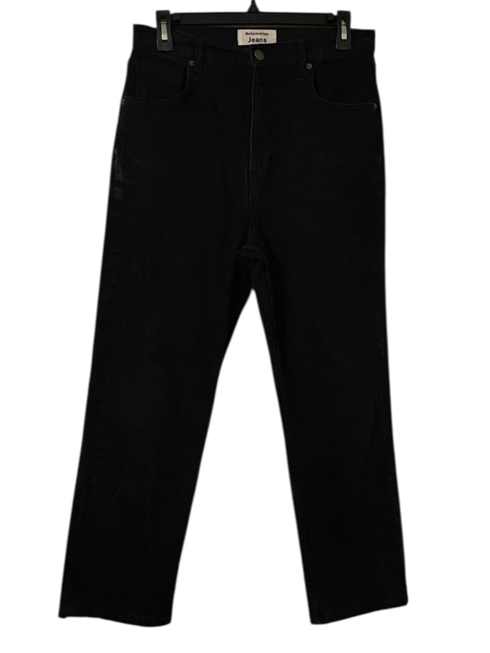 Reformation Women's Black Wash Liza Ultra High Rise Straight Leg Jeans Size 30‎